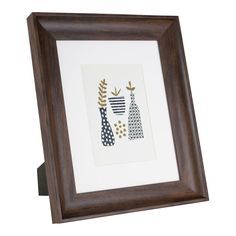 a wooden frame with two different designs on it