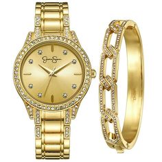 Introducing the Jessica Simpson Ladies Watch Collection, a stunning embodiment of timeless elegance and exquisite craftsmanship. This collection is designed to captivate with its intricate detailing, making it a must-have accessory for the discerning modern woman. Each watch in this collection boasts handset crystals meticulously adorned on the watch face. These glistening crystals catch the light, creating a radiant, dazzling effect that adds an element of opulence and glamour to your ensemble. Crystal Bangle, Bangle Set, Women Wrist Watch, Ladies Watch, Metal Bracelets, Watch Collection, Memorable Gifts, Elegant Gift, Steel Bracelet