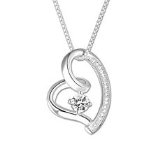 On Valentines Day, there is nothing more meaningful than a heart pendant with a birthstone. It is a truly great gift to express your love to your dearest one. The necklace is made of .925 sterling silver with a gem on the middle which can be personalized with a birthstone of your choosing. The Love In Your Heart Personalized Pendant Necklace arrives with a velvet jeweler's pouch and presentation box, perfect for safekeeping or gift giving. Celebrate the eternal nature of true love with this excl Classic Heart-shaped Birthstone Necklace, Heart-shaped Cubic Zirconia Birthstone Necklace, Heart-shaped Birthstone Necklace In Cubic Zirconia, Elegant Heart Necklace With Birthstone And Cubic Zirconia, Cubic Zirconia Birthstone Heart Pendant Necklace, Elegant Cubic Zirconia Heart Necklace With Birthstone, Elegant Heart Necklace With Birthstone In Cubic Zirconia, Cubic Zirconia Heart Cut Birthstone Necklaces, Heart Cut Birthstone Necklace In Cubic Zirconia