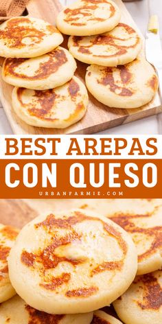 Need a cheesy crowd-pleaser for your New Year, Super Bowl party food ideas or Game Day menu? These Arepas Con Queso are the perfect pick! With a crispy, golden crust and melty cheese filling, these classic corn cakes are made with simple ingredients and cooked on a hot skillet. Cheesy, crispy, and absolutely irresistible! Colombian Recipes, Vegan Apps, Vegetarian Appetizer, Bite Size Snacks