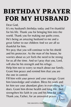 a birthday prayer for my husband