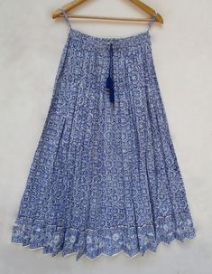 "ITEM DESCRIPTION travel wear block printed cotton long maxi skirts - summer season vintage look long skirts Material: 100% cotton cambric soft crinkled fabric Length: - 38 inch long Waist :-28.00 inch full (14 inch half) 28 inch relaxed can stretch up to 50 inch Size: free size (fit to all) PRODUCT NAME: - Long Women Maxi skirts Ladies Vintage Long skirts Company Return Policy: Please write for more information to my email directly CHOOSE \"ASK SELLER QUESTION \" payment policy:- we accepts pay Traditional Tiered Maxi Skirt For Spring, Long Skirt With Tassels For Spring, Floral Print Cotton Maxi Skirt For Vacation, Traditional Maxi Skirt For Spring Beach Outings, Long Tassel Skirt For Summer, Bohemian Cotton Maxi Skirt For Festivals, Spring Long Skirt With Tassels, Traditional Maxi Skirt For Spring, Summer Cotton Skirt With Tassels