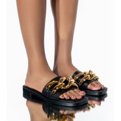 Women's Flat Sandal Open Toe Chunky Chain Ring Size: 6, 7, 8,9 Break Of Dawn, Azalea Wang, Cropped Blouse, Sun Goes Down, Tory Burch Miller Sandal, Womens Sandals Flat, Crop Blouse, High Waisted Trousers, Chain Ring