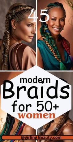 Chic & Luxurious Pixie Cuts for Bold Women Grey Braids Hairstyles, Braids For Older Black Women Over 50, Braids For White Women, Grey Hair Braids, Classic Braids, Braids For Women, French Braid Styles, Crown Braids, Braided Buns