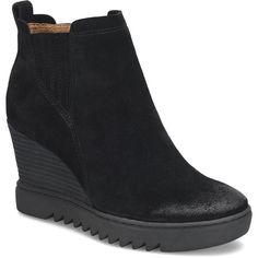 Utley | Sofft Shoe Casual Suede Platform Boots, Black Suede Wedge Boots For Winter, Winter Black Suede Wedge Boots, Fall Suede Ankle-high Wedge Boots, Suede Wedge Heel Boots For Winter, Suede Wedge Heel Winter Boots, Winter Suede Boots With Wedge Heel, Casual Suede Ankle-high Wedge Boots, Casual Suede Wedge Heel Boots