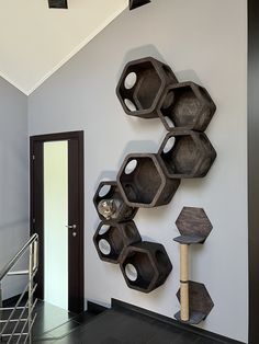 the wall is made up of hexagonal objects