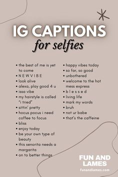 Instagram Captions for Selfies - Fun and Lames Captions For Selfies, Dope Captions For Instagram, One Word Instagram Captions, Short Instagram Quotes, Funny Instagram Captions, Witty Instagram Captions, Short Instagram Captions, Instagram Captions For Selfies, Clever Captions For Instagram