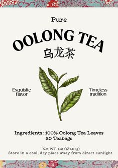 the label for oolong tea