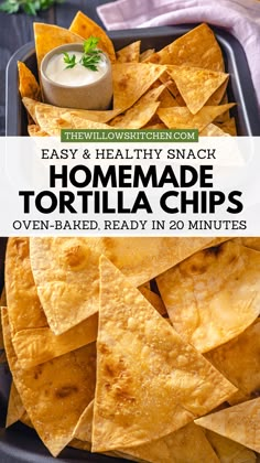 Photo of Homemade Tortilla Chips Healthy Tortilla Chips, Fried Tortilla Chips, Tortilla Chip Recipe, Homemade Tortilla, Homemade Tortilla Chips, Low Carb Low Fat Recipes