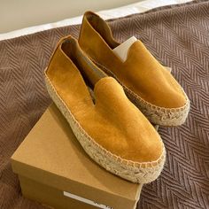 Gorgeous New Never Worn And Perfect Condition Alma Espadrille Platform Suede Shoes. Size 36 Beautiful Spanish Made. Fits Like Us 6-6.5 Leather Espadrilles With Stitched Sole And Round Toe, Slip-on Leather Espadrilles With Round Toe, Leather Slip-on Espadrilles With Round Toe, Brown Suede Flat Heel Espadrilles, Closed Toe Suede Espadrilles With Stitched Sole, Suede Closed Toe Espadrilles With Stitched Sole, Brown Slip-on Espadrilles With Round Toe, Closed Toe Suede Espadrilles With Leather Sole, Suede Platform Espadrilles With Round Toe