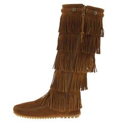 Alternate Product Image 2 Bohemian Suede Boots With Fringe, Bohemian Suede Fringe Boots, Bohemian Leather Boots With Fringe, Bohemian Style Fringe Suede Boots, Brown Fringe Winter Boots, Minnetonka Boots, Dusty Brown, Womens Cowgirl Boots, Strappy Midi Dress