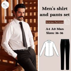 men's shirt and pants set sewing pattern