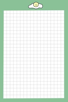 a blank paper with a green background and an image of a cloud on top of it