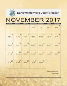 a calendar with the words november and december written in white on gold glitters background