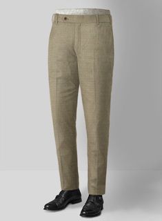 An essential for fashion-forward men, our finely casted Napolean Infantary Khaki Wool Pants will give an instant makeover. Crafted from wool blend, our khaki pants lend the creation a timeless appeal. Dress up with this sumptuous outfit at weddings or parties and level up your dressing features. 
 
 Look Includes  Napolean Infantary Khaki Wool Fabric  Cross Pocket  Flat Front  Two Welted Back Pockets on Trousers   
 140's Superfine Wool. 
 
 You can change the look during customization if requir Beige Wool Pants For Business Casual, Beige Wool Bottoms With Welt Pockets, Classic Beige Wool Pants, Khaki Straight Dress Pants With Welt Pockets, Brown Wool Dress Pants With Tapered Leg, Brown Wool Tapered Leg Dress Pants, Classic Brown Tapered Leg Dress Pants, Khaki Tapered Leg Dress Pants With Welt Pockets, Beige Flat Front Dress Pants With Welt Pockets