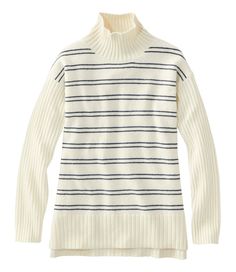 Women's The Essential Sweater, Turtleneck Stripe | Sweaters at L.L.Bean Striped Turtleneck Sweater For Layering, Striped Turtleneck Sweater, Essential Sweater, Sweater Turtleneck, Striped Turtleneck, Ribbed Turtleneck, Dark Indigo, Cropped Blazer, Women's Sweaters