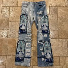 Who Decides War Wdw Final Destination Patch Crystal / Rhinestone Distressed Blue Denim Size 34 Great Condition One Of The Sickest Wdw Denim Jeans W/ Crystal Hits. Pictures Do Not Do Justice On This Pair. Bussdown Crystals Dancing As You Walk Around. Sold Out And Sought After Pair. Measurements: Waist: 18.25” Inseam: 35” Front Rise: 12” Leg Opening: 10.25” Distress Denim, Mens Bootcut Jeans, Final Destination, Colored Denim, Distressed Denim, Bootcut Jeans, Crystal Rhinestone, Mens Jeans, Blue Denim