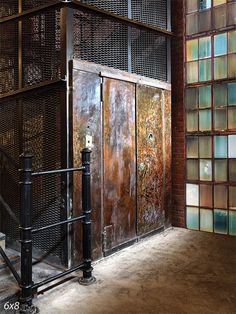 Vintage Industrial Elevator Backdrop - Vintage industrial elevator door photography backdrop with rusted metal and muted glass accents. Industrial Elevator, Rusting Metal, Tiles Background, Portable Backdrop, Urban Fashion Editorial, Vintage Industrial Design, Vintage Industrial Decor, Urban Aesthetic, Paper Backdrop