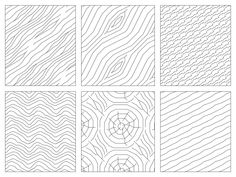 four different patterns that have been made in the same style as each other, including wavy lines