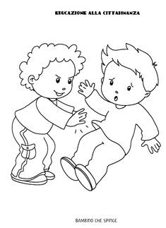 two children playing with each other coloring page