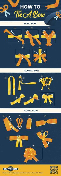 the instructions for how to tie a bow