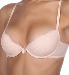 This dainty demi from Timpa will fast become one of your favorite lingerie pieces! This demi bra is cut very low to wear under today's fashionable plunging and scooped necklines. To avoid "bubbling" at cup top, see our Tomima Tip at right. Underwire cup is lightly padded for shape and modesty. Cup is seamless, but textured, so it may show under very thin knits. Popular with women who wear A and B cups. Bandless front works well for petites. Center panel - corded and low for plunge necklines. Sof Half Cup Bra, Pretty Bras, Wardrobe Wishlist, Diy Clothes Design, Tiny Bow, Lace Silk, Cup Bra, Everyday Bra, Demi Bra