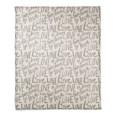 a blanket with the words love on it