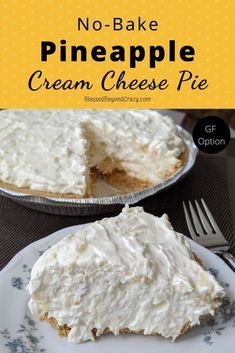 no - bake pineapple cream cheese pie