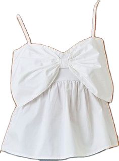 Chic Tops With Bow Straps For Day Out, Chic Cotton Tops With Bow Straps, Feminine Sleeveless Top With Bow Tie Back, Sleeveless Cotton Top With Bow Tie Back, White Sleeveless Top With Bow, Casual Sleeveless Top With Bow Straps, Feminine Summer Tops With Bow Detail, Summer Tops With Bow Detail, Daywear Tops With Bow