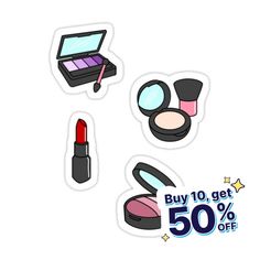 Decorate laptops, Hydro Flasks, cars and more with removable kiss-cut, vinyl decal stickers. Glossy, matte, and transparent options in various sizes. Super durable and water-resistant. 4 Stickers Makeup Stickers, Buy Makeup, Makeup To Buy, Decorate Laptops, Kiss Cut, Vinyl Decal Stickers, Vinyl Decal, Kiss, Water Resistant