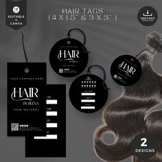 the hair tag is shown with two tags for each product, and one has an image of