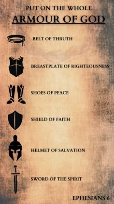 the armor of god is shown in this poster