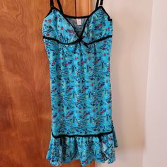 Nwot Lingerie Size M, Item Has Been Washed, Never Worn. Fitted Blue V-neck Nightgown, Blue Cotton Camisole Sleepwear, Sleepwear With Built-in Bra For Vacation, Blue Sleepwear With Built-in Bra For Summer, Blue Sleeveless Sleepwear With Built-in Bra, Blue Sleepwear With Built-in Bra For Loungewear, Fitted Blue Sleepwear With Built-in Bra, Fitted Camisole Sleepwear For Vacation, Blue Fitted Camisole Sleepwear