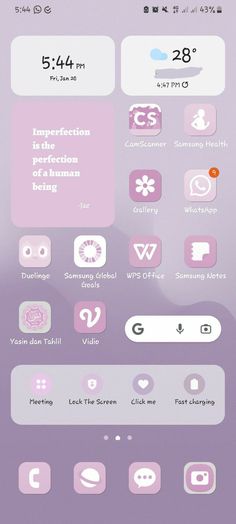 an iphone screen with various icons and buttons on the bottom right hand corner, in pink tones