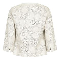 If you're a woman who loves the finer details of garments, then you will most certainly appeal to our Women's Short Leather Lasered Jacket. This piece exhibits intricately laser-cut details seen all over the design, emerging beautifully exquisite patterns that subtly appear from the leather material. The 3/4 length sleeves combined with the chanel neck and lace lining gives this Women's Short Leather Lasered Jacket a one-of-a-kind expression. It can be dressed down with a pair of jeans or dresse Luxury Spring Outerwear With Floral Embroidery, Elegant Floral Embroidered Outerwear For Spring, Short Leather Jacket, Women Flower, Sewing Basics, Short Cuts, Dressed Down, Leather Material, The 3