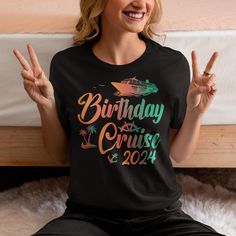 Birthday Cruise 2024.Birthday Cruise 2024 shirt.Cruise shirt.Custom Cruise shirts.Holiday shirts.Cruise shirts.Birthday shirts * Order Processing: Expect your order to be processed within 1 business day (excluding holidays). Shipping times vary based on your chosen method and location. For quicker delivery,     consider upgrading your shipping option during checkout. * Custom-Made Items: Each item is crafted to order. Unfortunately, we cannot accommodate returns or exchanges unless the items are Black Summer Shirt For Birthday, Black Shirt For Summer Birthday, Black Summer T-shirt For Birthday, Casual Short Sleeve Shirt For Birthday Gift, Birthday Cruise, Cruise Shirts, Cruise Shirt, Holiday Shirts, Color Blending