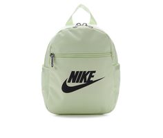 Durable polyester construction,9 1/2 inch H x 8 1/4 inch W x 3 1/2 inch D, Adjustable straps, Large main compartment, Small front pocket, Two open side pockets, Nike branding details | Nike NSW Futura 365 Mini Backpack in Lime/Black Functional Backpack With Logo For Daily Use, Functional Daily Use Backpack With Logo, Nike Backpack For Daily Use Back To School, Outdoor Backpack With Logo, Outdoor Logo Backpack, Nike Everyday Standard Backpack, Functional Nike Bag For Back To School, Nike Functional Backpack With Adjustable Strap, Functional Nike Backpack With Adjustable Strap