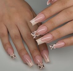 Fresh Nails, Bday Nails, Plain Nails, Work Nails, Almond Acrylic Nails, Animal Print Nails