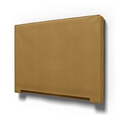 the headboard is made out of brown material