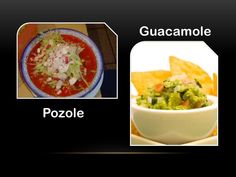 two pictures one with guacamole and the other with pozole