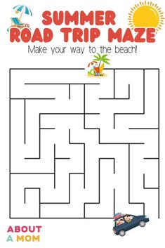 the summer road trip maze is an easy way to help kids learn how to read and draw