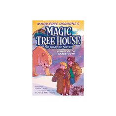 the magic tree house book is shown in front of an image of a bear and two children