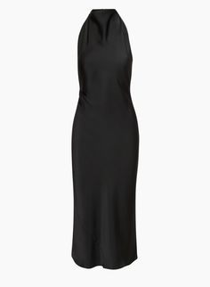 AUDIENCE SATIN DRESS | Aritzia Dress Satin, Halterneck Dress, Satin Dress, Back To Black, Satin Dresses, Open Back, Slim Fit, Maxi Dress, Satin