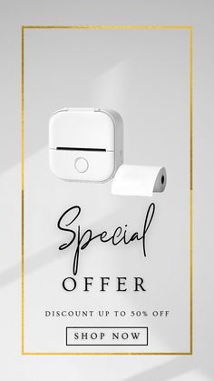 an advertisement for the new apple airpods with special offer on it's side