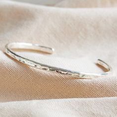 Raw Design, Hammered Bangles, Small Gold Hoops, Hammered Hoop Earrings, Bangles Making, Open Bangle, Sterling Silver Bangle, Charm Necklace Silver, Hammered Sterling Silver