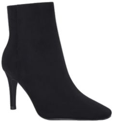 Suede High Ankle Heeled Boots For Evening, Fitted Ankle-high Heeled Boots With Zipper, Evening High Ankle Suede Heeled Boots, High Ankle Suede Heeled Boots For Evening, Evening High Ankle Suede Boots, Suede High Ankle Evening Boots, Suede Heels With Zipper Closure, Chic Fitted Suede Booties, Suede High Ankle Heeled Boots For Party