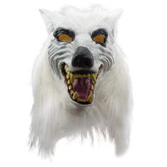 White Wolf Mask Werewolf Face, Be Unrecognizable, White Werewolf, Werewolf Mask, Carnival Christmas, Wolf Skull, Korean Face Mask, Wolf Costume, Wolf Mask