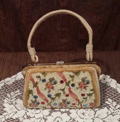 "Who doesn't love a vintage handbag?!! Lovely Caron of Houston Texas 1950's handbag. Handbag is 8 1/4\" x 5 3/4\" x 3 1/2\". Great condition, purse is very clean. Handbag is hand decorated with beads, gems and embroidery. Linen outside, plastic with zipper inside. This bag is perfect for weddings, cocktail parties or afternoon teas. Charming handbag, perfect for special occasions. Free shipping." Linen Handbags, Everyday Glasses, Copper Candle, Baileys Irish, Granite Colors, Crystal Wine Glasses, Vintage Handbag, Embroidered Linen, Cocktail Parties