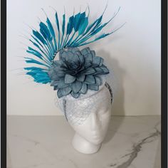 New, Never Worn. I Craft And Sell Fascinators On Etsy. Elevate Your Style With This Denim Blue Mousse Oversized Flower On A White Sinamay Base, Adorned With Vivid Blue Feathers. A Perfect Accessory For The Upcoming Spring-Summer Season, This Piece Exudes Romance And Elegance. Whether It's The Kentucky Derby, Race Day, Garden Party, Or Wedding Celebrations, This Bright And Beautiful Fascinator Promises To Male You Stand Out. Embrace The Enchanting Allure Of This Unique Headpiece, Adding A Touch O Formal Blue Fascinator With Handmade Flowers, Blue Wedding Fascinator With Handmade Flowers, Blue Party Headpiece With Handmade Flowers, Blue Feather Headpiece For Kentucky Derby, Blue Feathered Headpiece For Kentucky Derby, Blue Handmade Flowers Fascinator For Party, Fitted Feather Fascinator For Wedding, Blue Feathered Wedding Fascinator, Elegant Blue Fascinator With Handmade Flowers