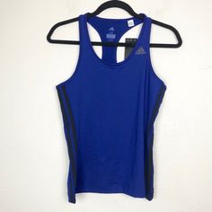 Adidas Climalite Blue Racerback Tank Top New With Tags Approx Measurements: Bust: 16” Length: 23” Mahalo For Stopping By! Bundles Encouraged For Further Savings! No Trades/Holds Actual Color May Differ In Person Due To Lighting & Camera/Desktop Quality. Same Or Next Day Shipping From Hawaii (Mon-Sat, Will Notify Other Wise) Blue Breathable Athleisure Tank Top, Functional Blue Racerback Tank Top, Adidas Sporty Sleeveless Tank Top, Blue Athleisure Tops With Three Stripes, Adidas Sleeveless Sports Tank Top, Adidas Sleeveless Tank Top For Sports, Functional Blue Tank Top For Workout, Blue Fitted Breathable Tank Top, Functional Three Stripes Activewear For Running